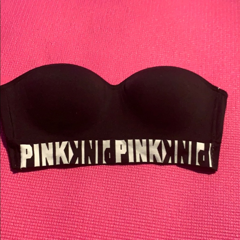 Pink wireless and strapless push up bra